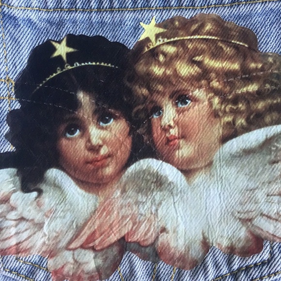 Fiorucci Tara short angel patch denim cutoff raw hem jean shorts - Picture 16 of 16